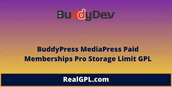 BuddyPress MediaPress Paid Memberships Pro Storage Limit GPL