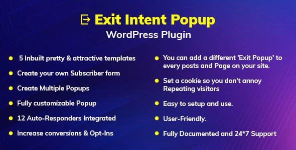 Exit Intent Popup WordPress Plugin GPL