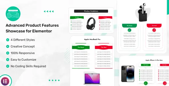 Advanced Product Features Showcase for Elementor GPL