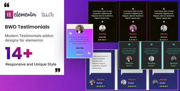 BWD Testimonials addons for elementor GPL