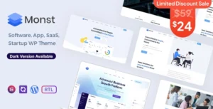 Monst Saas Startup WordPress Theme GPL
