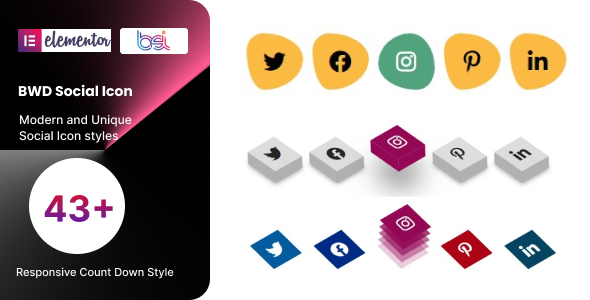 BWD Social Icon addon for elementor GPL
